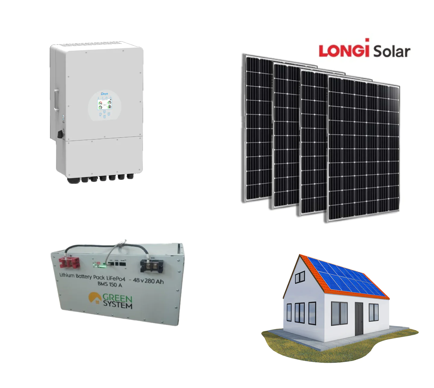 Гібридна сонячна електростанція 6 кВт з АКБ 14 кВт*г для однофазної мережі