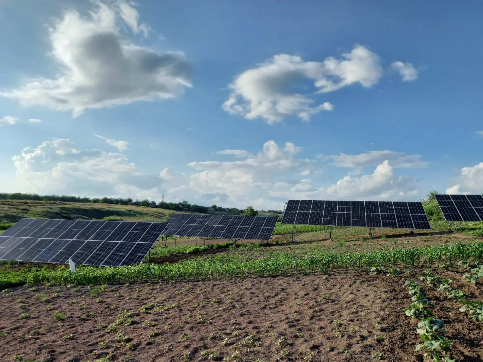 Сетевая солнечная станция 40 кВт пгт Андреевка Запорожская обл. (июнь 2021)